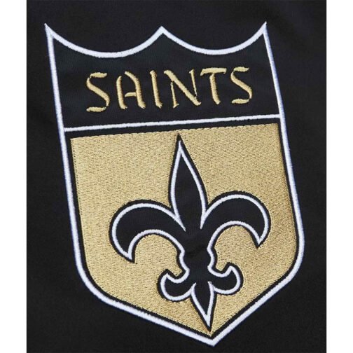 New Orleans Saints Heavyweight Black Satin Jacket - Image 4