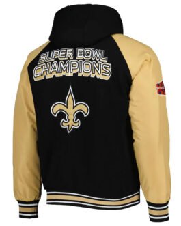 New Orleans Saints Black Varsity Hooded Jacket