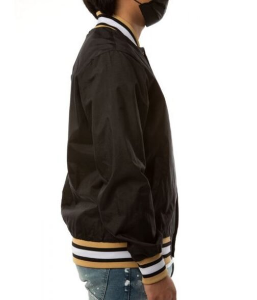 Bomber New Orleans Saints Black Satin Jacket - Image 3