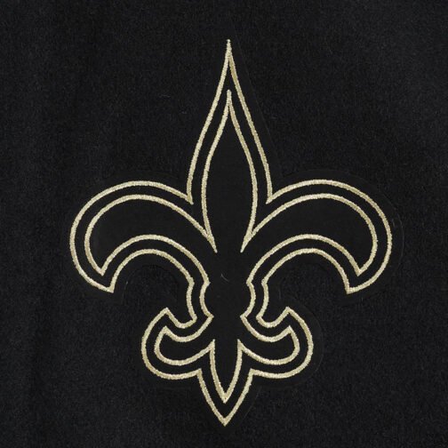 New Orleans Saints Full-Zip Black Varsity Jacket - Image 10
