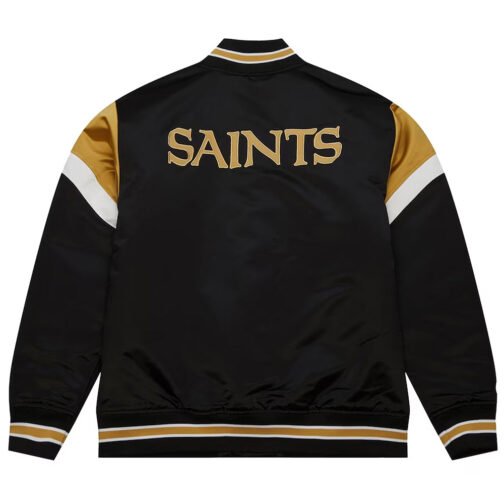 New Orleans Saints Heavyweight Black Satin Jacket - Image 2