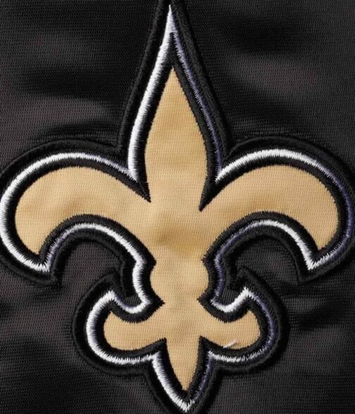 New Orleans Saints Leader Black and Gold Full-Snap Satin Jacket - Image 5