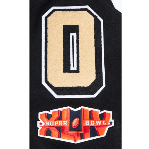 New Orleans Saints Mashup Rib Varsity Wool/Leather Jacket - Image 6