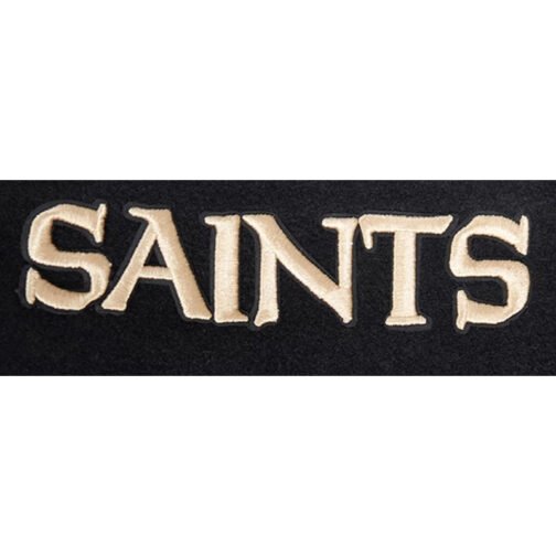 New Orleans Saints Mashup Rib Varsity Wool/Leather Jacket - Image 7