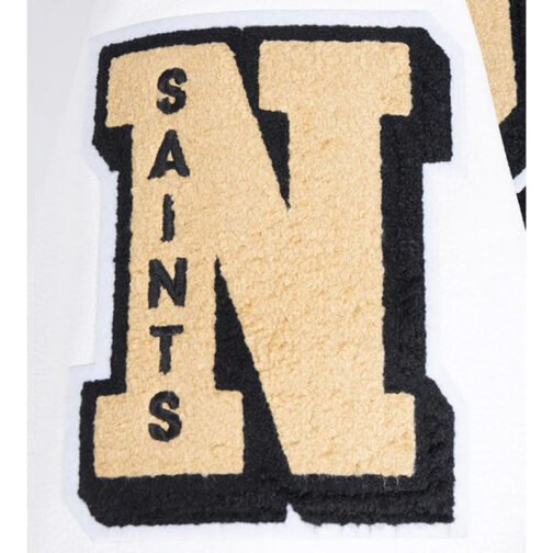 New Orleans Saints Mashup Rib Varsity Wool/Leather Jacket - Image 9