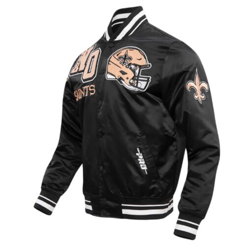 New Orleans Saints Mashup Classic Rib Satin Jacket - Image 3