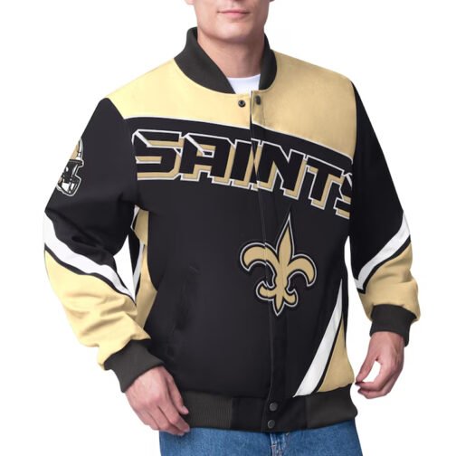 New Orleans Saints Maximum Racing Black Jacket