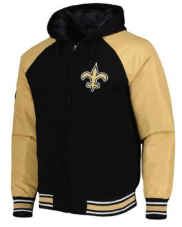New Orleans Saints Black Varsity Hooded Jacket