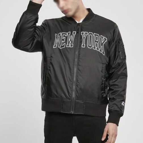 NY Black Bomber Jacket - Image 3