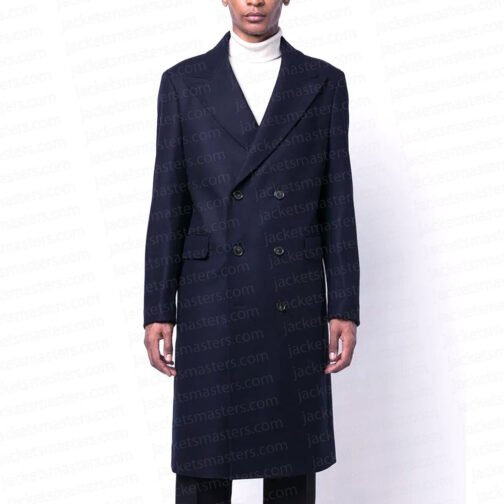 NY City Arnold Schwarzenegger Navy Trench Coat - Image 3