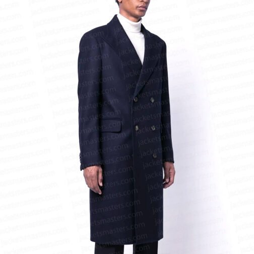 NY City Arnold Schwarzenegger Navy Trench Coat - Image 5