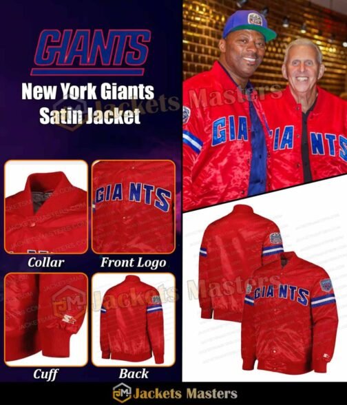 NY Giants 25th Anniversary Red Satin Jacket - Image 12