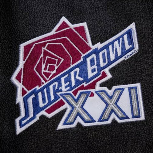 NY Giants Blackout Vintage Logo Varsity Jacket - Image 5