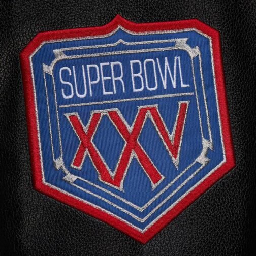 NY Giants Blackout Vintage Logo Varsity Jacket - Image 6