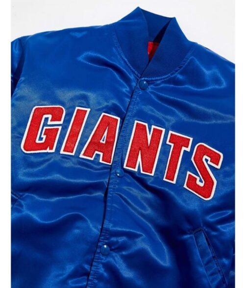 Giants New York Blue and White Satin Jacket - Image 5