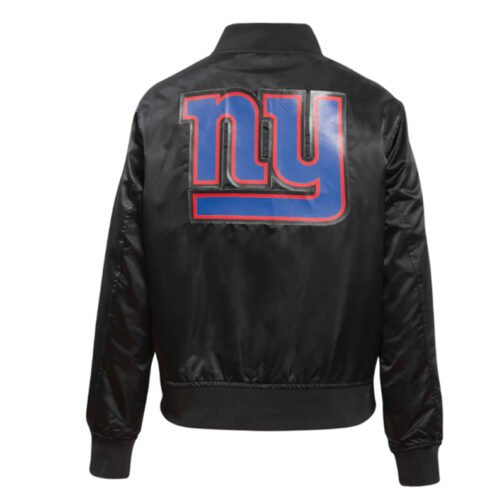 Classic New York Giants Black Satin Jacket - Image 2