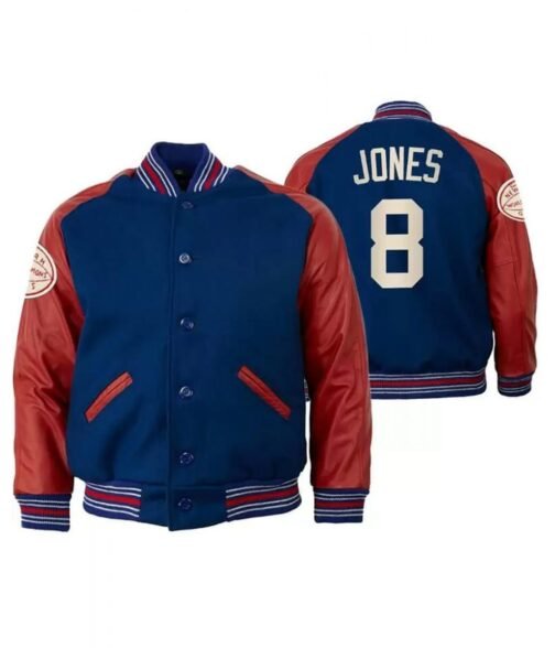 Varsity New York Giants Daniel Jones Red and Blue Jacket - Image 2