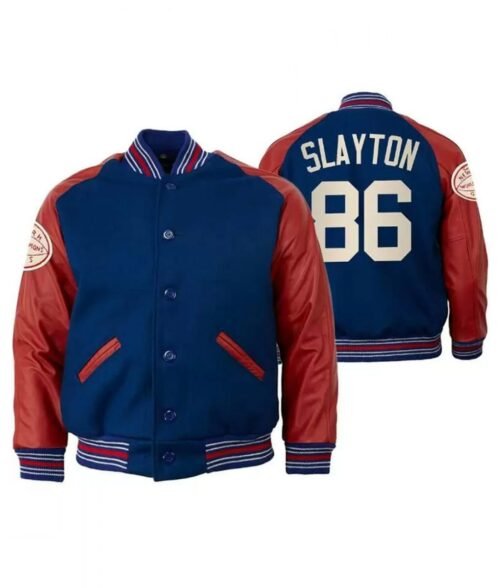 Varsity NY Giants Darius Slayton Blue and Red Jacket - Image 2