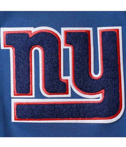 NY Giants Zip Up Blue Hoodie - Image 4