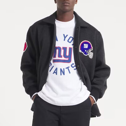 NY Giants Heather Black Wool Jacket - Image 3