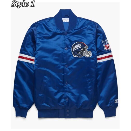 NFL NY Giants Satin Royal Blue Jacket