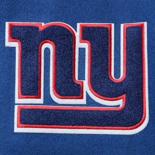 NY Giants Logo Varsity White/Royal Jacket - Image 4