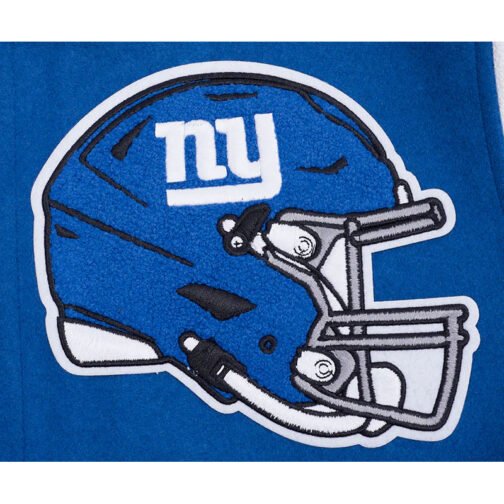 NY Giants Mashup Rib Varsity Wool/Leather Jacket - Image 5