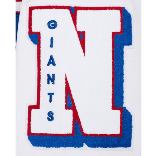 NY Giants Mashup Rib Varsity Wool/Leather Jacket - Image 8