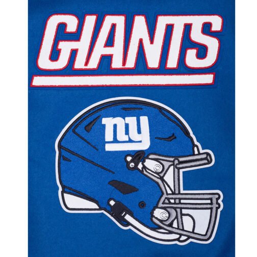 NY Giants Mashup Rib Varsity Wool/Leather Jacket - Image 9