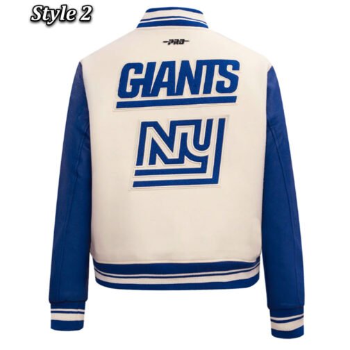 NY Giants Retro Classic Varsity Jacket - Image 5