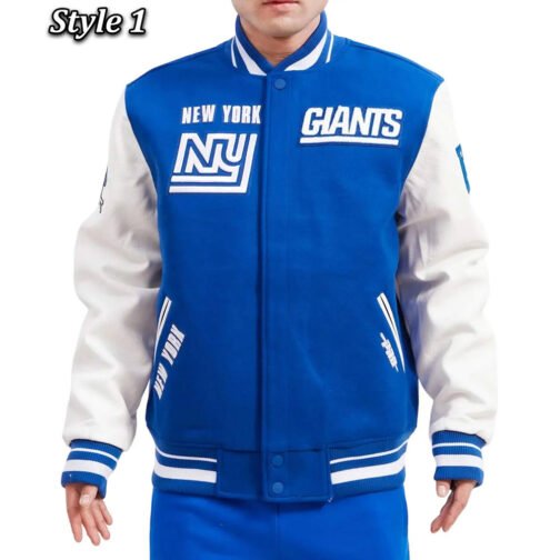 NY Giants Retro Classic Varsity Jacket - Image 7
