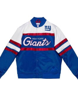 Special Script NY Giants Royal Satin Jacket