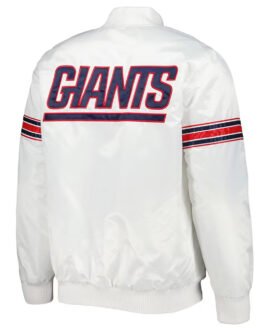 NY Giants The Power Forward White Satin Jacket