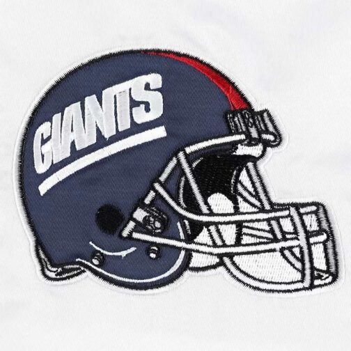 NY Giants The Power Forward White Satin Jacket - Image 4