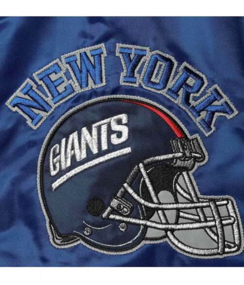 New York Giants Throwback Locker Room Satin Jacket - Image 4
