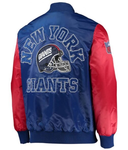 New York Giants Throwback Locker Room Satin Jacket - Image 2