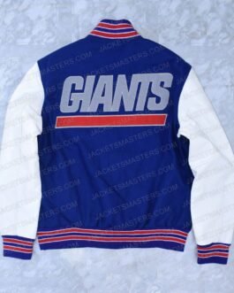 New York Giants Blue and White Letterman Jacket