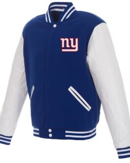 NY Giants Varsity Royal and White Jacket