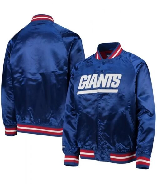 NY Giants Youth Lightweight Raglan Full-Snap Jacket - Image 3