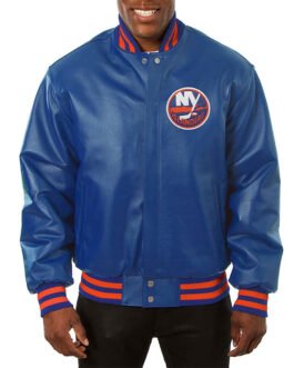 New York Islanders Varsity Royal Leather Jacket