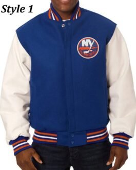NY Islanders Blue and White Letterman Jacket