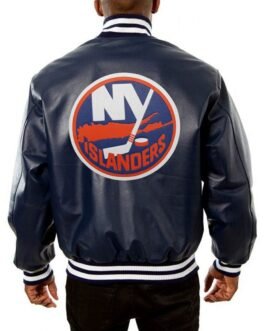Varsity New York Islanders Navy Blue Leather Jacket