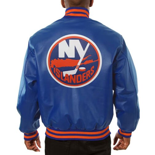 New York Islanders Varsity Royal Leather Jacket - Image 2