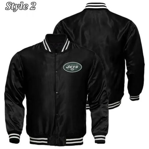New York Jets Locker Room Black Satin Jacket - Image 6