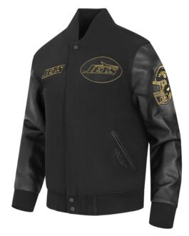 New York Jets Full-Zip Black Varsity Jacket