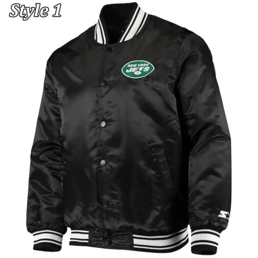 New York Jets Locker Room Black Satin Jacket
