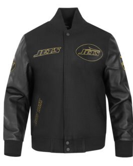 New York Jets Full-Zip Black Varsity Jacket