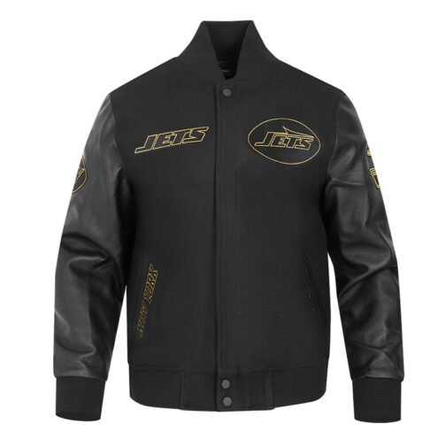 New York Jets Full-Zip Black Varsity Jacket