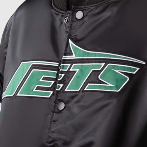 NY Jets Black Satin Jacket - Image 5