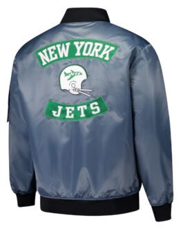 New York Jets Charcoal Bomber Full-Zip Jacket
